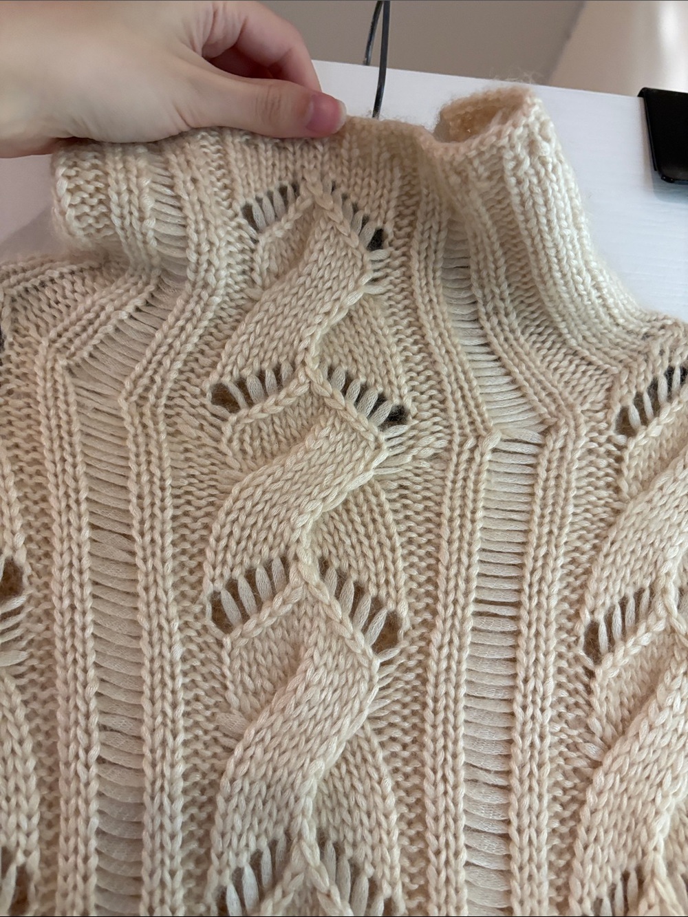 Eileen Fisher Silk Mohair Cashmere Knit Turtleneck Sleeveless Sweater Size XS - Picture 3 of 6